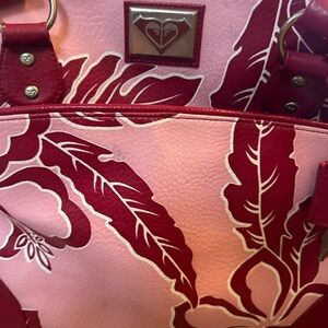 Roxy Vintage Pink and Red Floral Women's travel Bag purse handbag